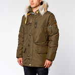 Kodiak Fur Trimmed Nylon Jacket // Army (M)