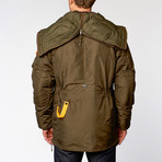 Kodiak Fur Trimmed Nylon Jacket // Army (M)