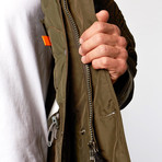 Kodiak Fur Trimmed Nylon Jacket // Army (M)