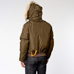 Gobi Fur Trimmed Bomber Jacket // Army (2XL)