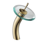 Glass Waterfall Bathroom Faucet (Gold)