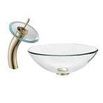 Glass Waterfall Bathroom Faucet (Gold)