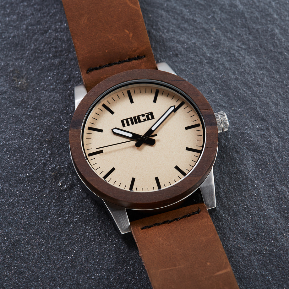 Mica Move Steel Watches, Wooden Bezels Touch of Modern