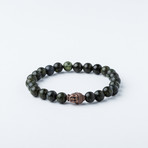 Turquoise + Buddha Bead Bracelet // Dark Green (Light Green)