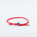 Rope + Stainless Steel Skull Bracelet (Red)