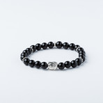 Onyx Bead Buddha Head Bracelet