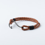 Leather + Stainless Steel Fishhook Bracelet