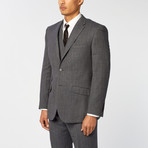 Peak Lapel Textured 3-Piece Suit // Blue (US: 40L)