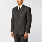 Peak Lapel 3-Piece Suit // Black Check (US: 40L)