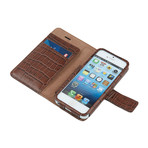 Bifold Phone Case // Brown Croc (Samsung Note 3/Note 4)