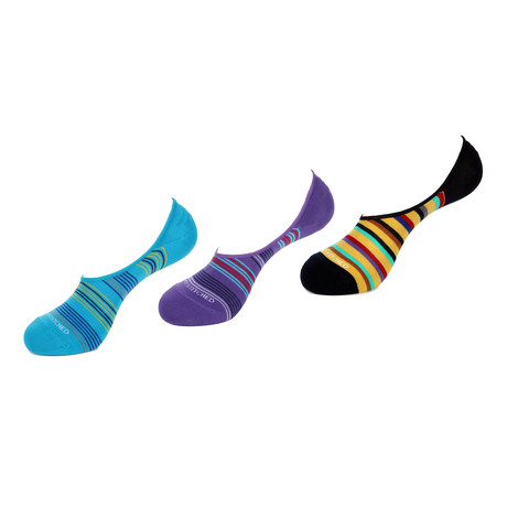 No-Show Ankle Socks // Stripe Mix // Pack of 3