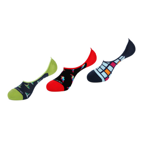 No-Show Ankle Socks // Boat + Bird Mix // Pack of 3