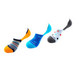 No-Show Ankle Socks // Stripe + Dot Mix // Pack of 3