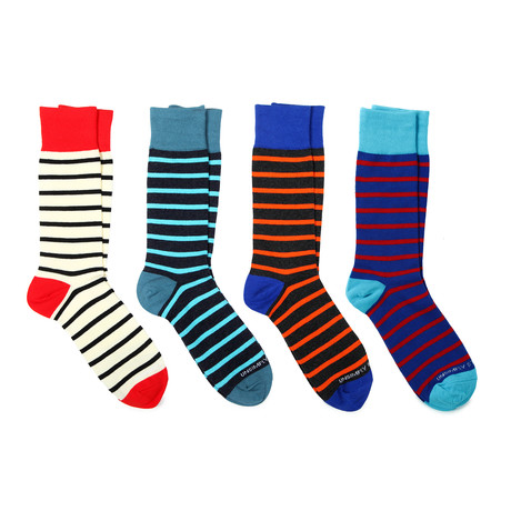 Dress Socks // Crimson + Black Mix // Pack of 4