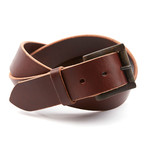 Mahogany Belt + Iron Rust Hardware // 1.5" Width (Size 32)