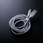 XL Reversible USB Syncing Cable // Silver (MFi Apple Lightning)