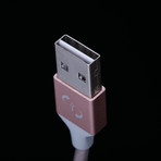 XL Reversible USB Syncing Cable // Rose Gold (MFi Apple Lightning)