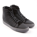 Radial Leather High-Top // Matte Black (Euro: 40)