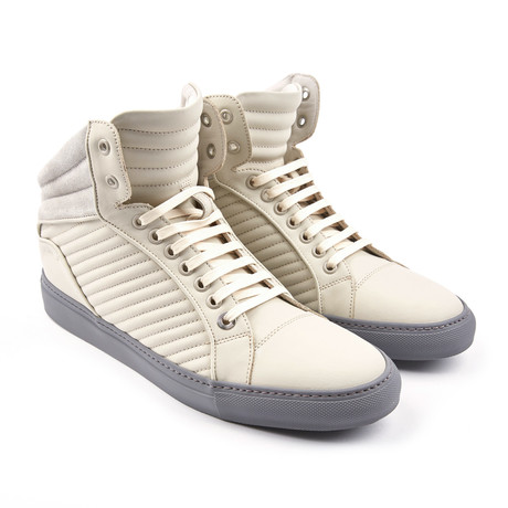 Libertine Suede Quilted Mid-Top // Matte White (Euro: 42)