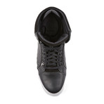 Libertine Leather + Suede Quilted Mid-Top // Black (Euro: 45)
