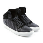 Libertine Leather + Suede Quilted Mid-Top // Black (Euro: 43)