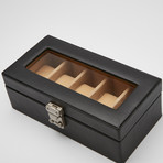 Watch Box Display Case + Suede Watch Pillows // 5 Slots (Black)