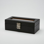 Watch Box Display Case + Suede Watch Pillows // 5 Slots (Black)