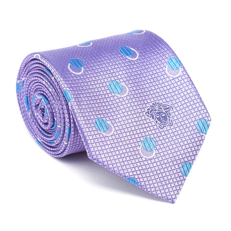 Circle Dots Silk Tie // Purple + Blue