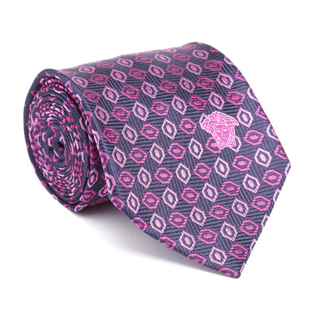 Geometric Silk Tie // Pink + Magenta