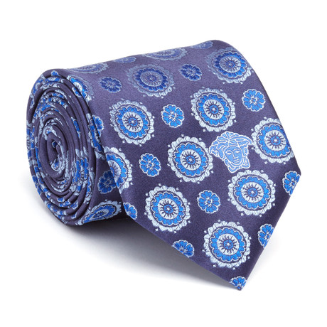 Floral Silk Tie // Blue