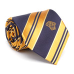 Silk Tie // Bold Stripe Navy + Gold