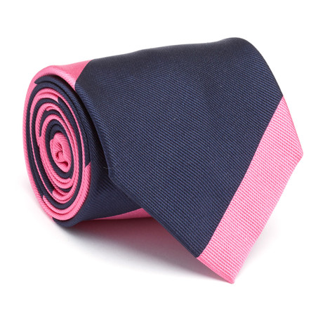 Bold Striped Silk Tie // Pink + Blue