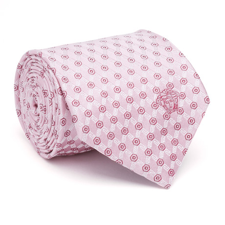 Geometric Silk Tie // Pink