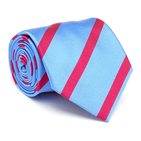 Bold Striped Silk Tie // Blue + Red