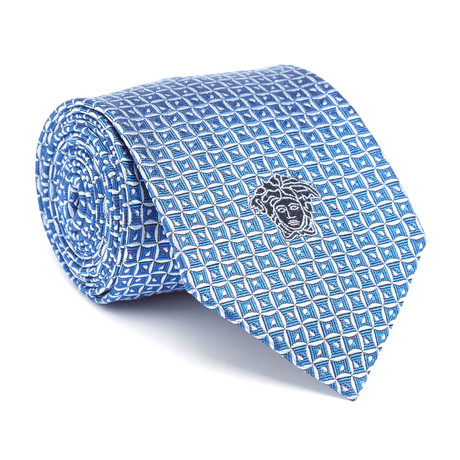 Geometric Silk Tie // Blue