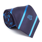 Silk Tie // Navy + Light Blue Stripe