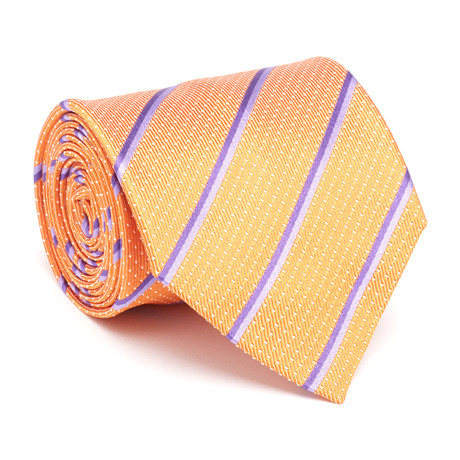 Striped Silk Tie // Orange + Purple