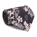 Silk Tie // Lavender + Black Floral