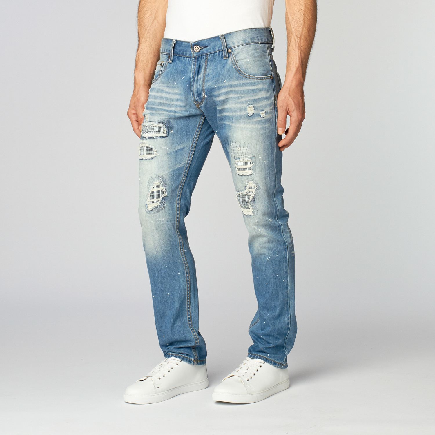 supreme stone washed slim jeans