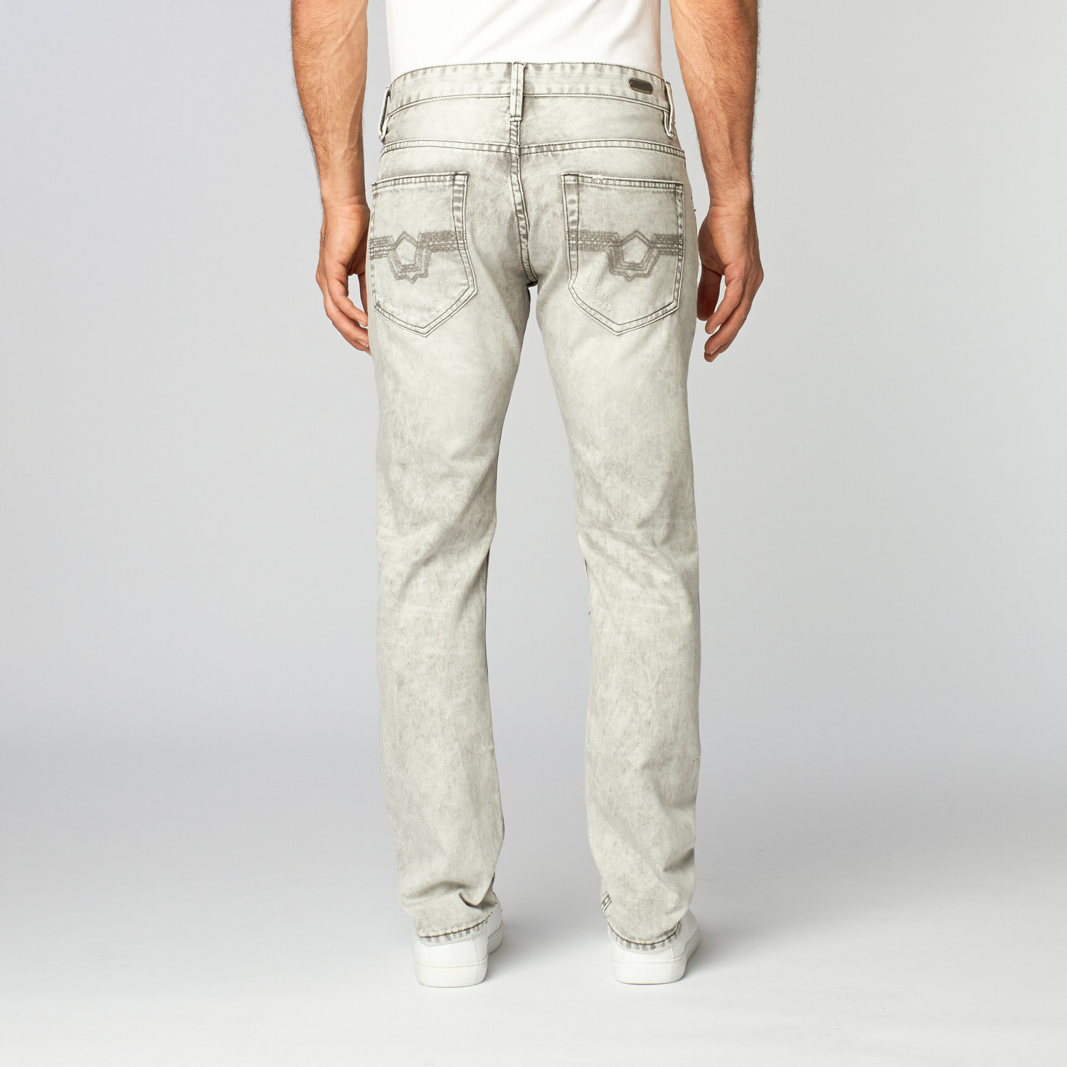 Premium Washed Slim Fit Denim // Grey Acid Wash (30WX32L) - X Ray Jeans ...