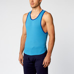 POP Volt Scoop Tank Top // Turquoise + Royal (XL)