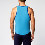 POP Volt Scoop Tank Top // Turquoise + Royal (M)