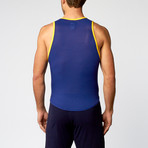 POP Volt Scoop Tank Top // Royal + Yellow (S)