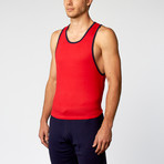 POP Volt Scoop Tank Top // Red + Navy (XL)