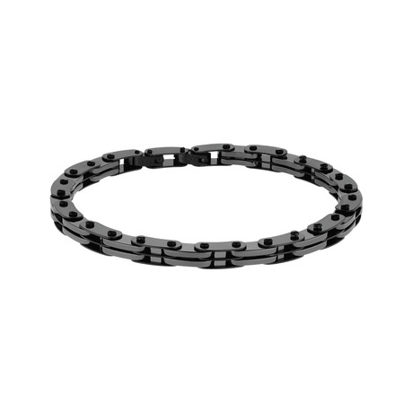 Black Steel Link Bracelet