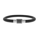 Black Rubber + Gun Metal Spike Bracelet