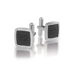 Black Leather Textured Cufflinks