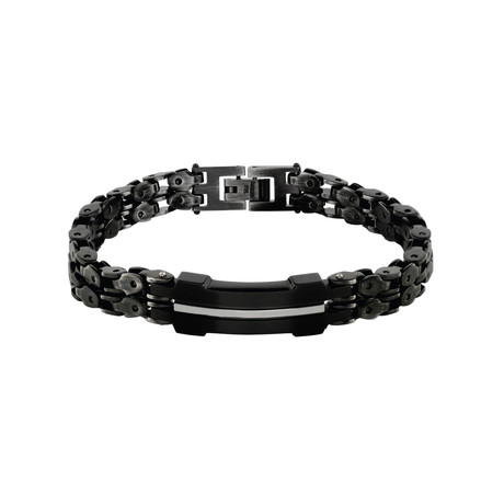 Black Brushed ID Bracelet