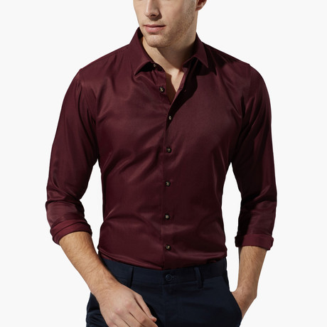 Classic Dress Shirt // Wine (XL)
