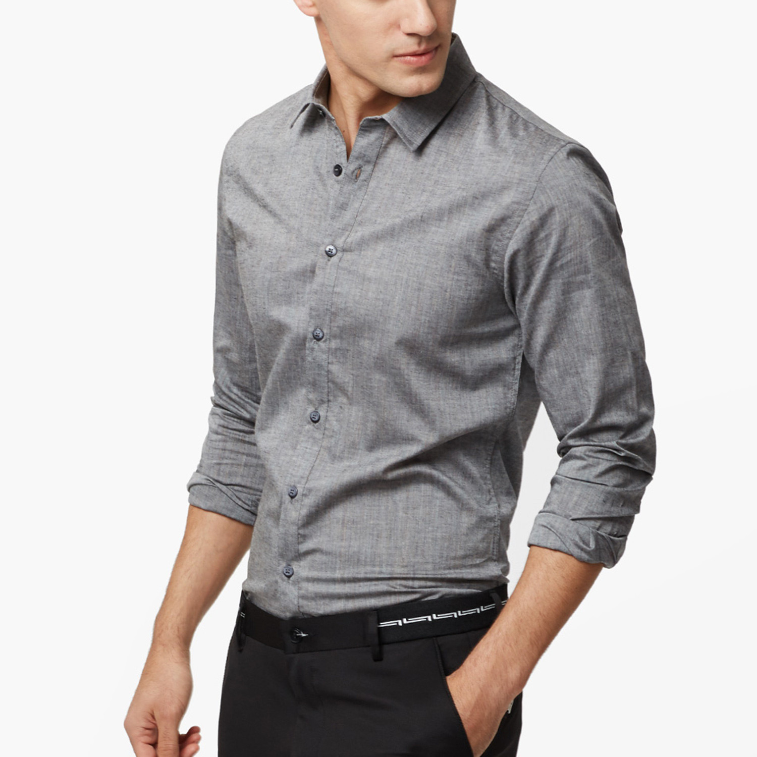 Casual Dress Shirt // Grey (S) - QZHIHE - Touch of Modern